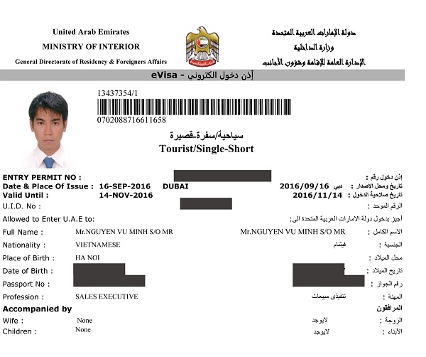 Visa du lich Dubai